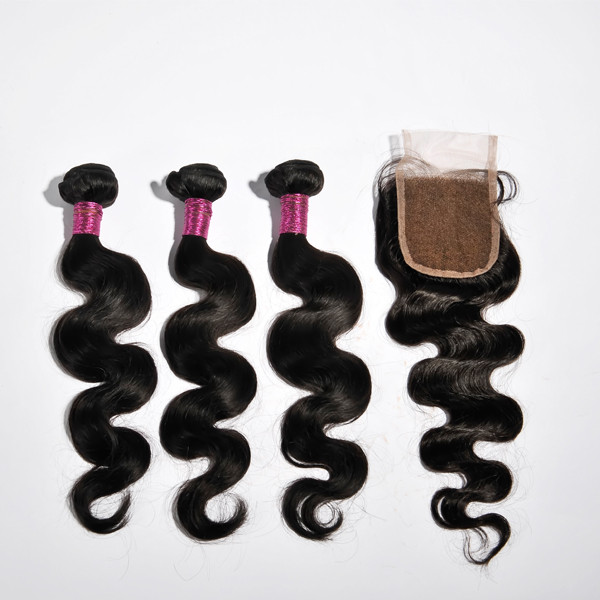 Peruvian hair bundles with closure,overnight shipping bundles and closure,straight bundles with closure HN267